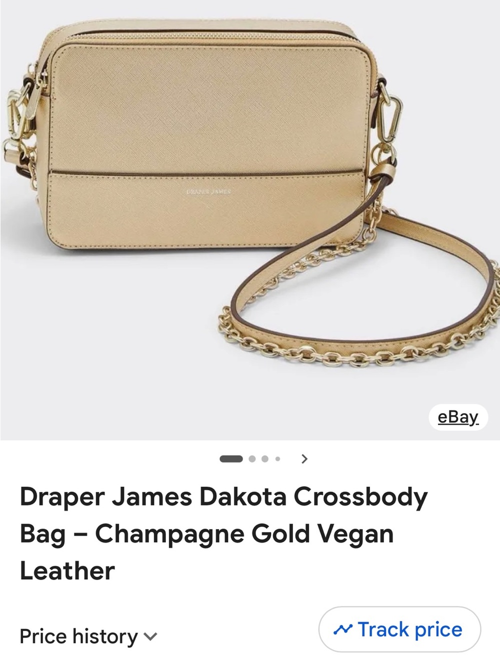 Draper James Dakota Crossbody in Champagne NWOT all straps a chain incl.